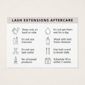 Moderne Eyelash Extensions Lash Aftercare Card (Rückseite)