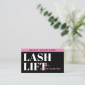 Moderne Eyelash Extensions Lash Lift Aftercare Car Visitenkarte (Stehend Vorderseite)