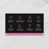 Moderne Eyelash Extensions Lash Lift Aftercare Car Visitenkarte (Rückseite)