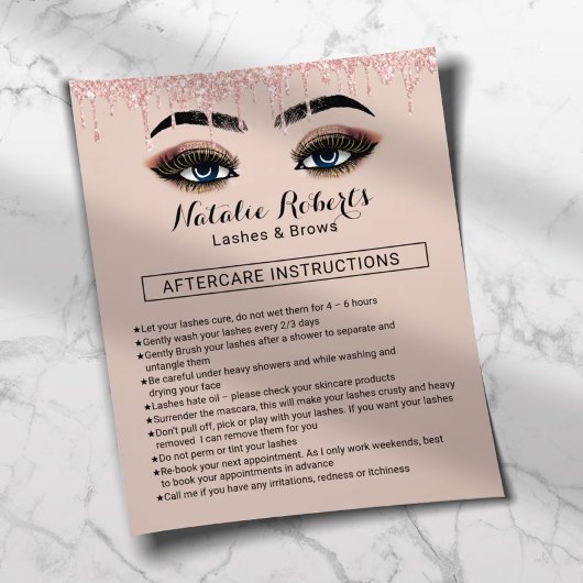 Moderne Eyelash Makeup Artist Aftercare Instructio Flyer