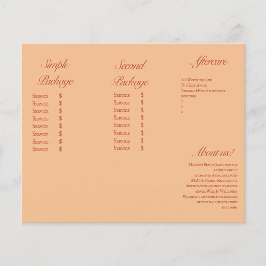 Moderne Eyelash Services Earthy Session Broschüre (Vorne)