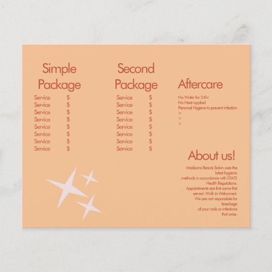 Moderne Eyelash Services Groovy Pricing List Flyer (Vorne)