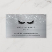 Moderne Eyelashes Makeup Silver Glitzer Lashes Las Visitenkarte (Rückseite)