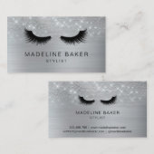Moderne Eyelashes Makeup Silver Glitzer Lashes Las Visitenkarte (Vorne/Hinten)