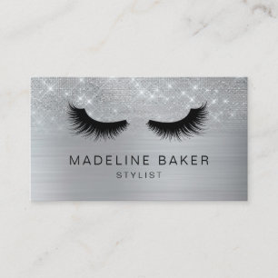 Moderne Eyelashes Makeup Silver Glitzer Lashes Las Visitenkarte