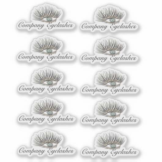 Moderne Eyelashes - Packaging Business Name Sticke Aufkleber (Vorderseite)