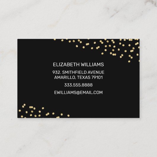 Moderne Eyes & Gold Beauty Behandlung | Beautician Visitenkarte (Rückseite)