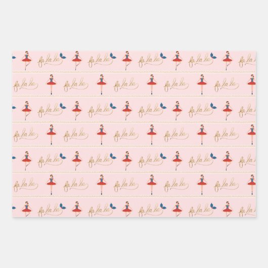 Moderne Fa La La Christmas Nutcracker Charaktere Geschenkpapier Set (Vorderseite)