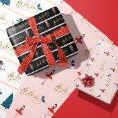 Moderne Fa La La Christmas Nutcracker Charaktere Geschenkpapier Set