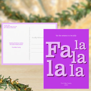 Moderne Fa La Lila Einfache Weihnachtszeit Postkarte