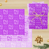 Moderne Fa La Lila Simple Add Name Weihnachten Geschenkpapier Set