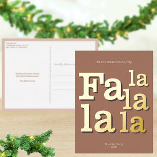 Moderne Fa La Mocha Einfach Chic Trendy Gold Folien Feiertagspostkarte