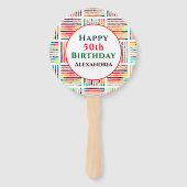 Moderne, fabelhafte 50. Geburtstagsgeometrie Fächer (Rückseite)