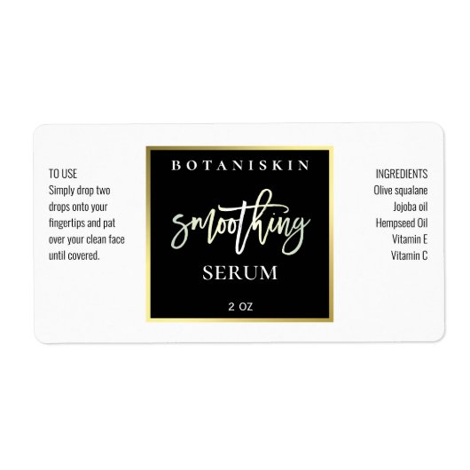 Moderne Face- und Haar-White-Serum-Labels (Vorne)