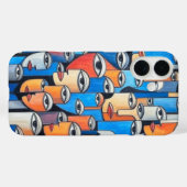 Moderne Faces Art Case-Mate iPhone Hülle (Rückseite (Horizontal))