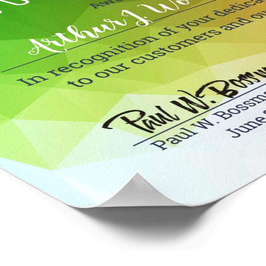 Moderne Facette universeller Mitarbeiterjubiläumsp Poster (Ecke)