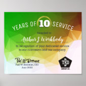 Moderne Facette universeller Mitarbeiterjubiläumsp Poster (Vorne)