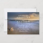 Moderne Fade Tropical Beach Sea Wedding Card Einladung (Vorderseite)