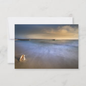 Moderne Fade Tropical Beach Sea Wedding Card Einladung (Rückseite)
