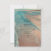 Moderne Fade Tropical Beach Sea Wedding Card Einladung (Vorderseite)