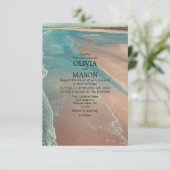 Moderne Fade Tropical Beach Sea Wedding Card Einladung (Stehend Vorderseite)