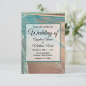 Moderne Fade Tropical Beach Sea Wedding Card Einladung (Stehend Vorderseite)