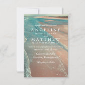 Moderne Fade Tropical Beach Sea Wedding Card Einladung (Vorderseite)