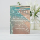 Moderne Fade Tropical Beach Sea Wedding Card Einladung (Stehend Vorderseite)