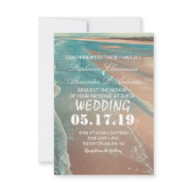 Moderne Fade Tropical Beach Sea Wedding Card