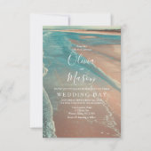 Moderne Fade Tropical Beach Sea Wedding Card Einladung (Vorderseite)