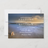 Moderne Fade Tropical Beach Sea Wedding Card Einladung (Vorderseite)