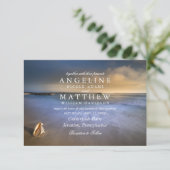 Moderne Fade Tropical Beach Sea Wedding Card Einladung (Stehend Vorderseite)