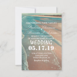 Moderne Fade Tropical Beach Sea Wedding Card Einladung
