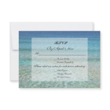 Moderne Fade Tropical Beach Sea Wedding RSVP