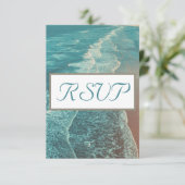 Moderne Fade Tropical Sunset Wedding RSVP (Stehend Vorderseite)