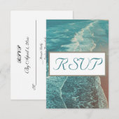 Moderne Fade Tropical Sunset Wedding RSVP Karte (Vorne/Hinten)