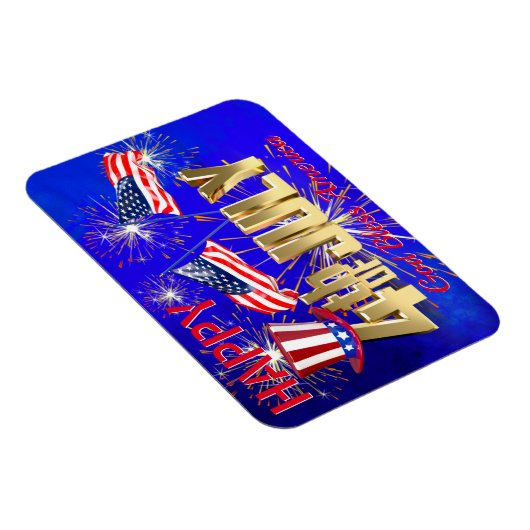 Moderne Fahne 4. Juli US USA Magnet (Rechte Seite)