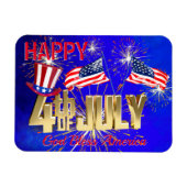 Moderne Fahne 4. Juli US USA Magnet (Horizontal)