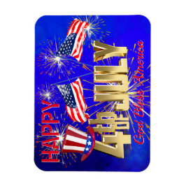 Moderne Fahne 4. Juli US USA Magnet