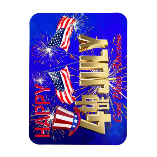 Moderne Fahne 4. Juli US USA Magnet (Vertikal)