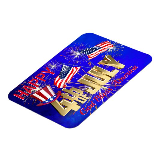 Moderne Fahne 4. Juli US USA Magnet (Linke Seite)
