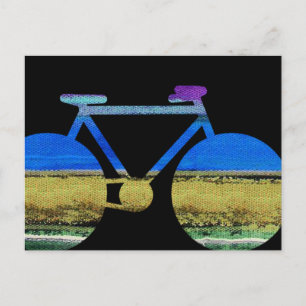 moderne Fahrräder und Farbstreifen Postkarte