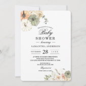 Moderne Fall Baby Dusche | Wasserfarbe Einladung (Vorderseite)