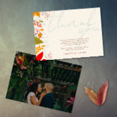 Moderne Fall Bright Floral Einfache Elfenbeinhochz Dankeskarte