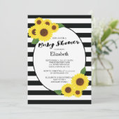 Moderne Fall Sonnenblumen Kinderdusche Einladungen (Stehend Vorderseite)