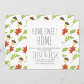 Moderne Fallbäume und Acorn Housewarming Party Einladung (Vorne/Hinten)