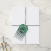 Moderne, fallende, grüne Glitter 20. Geburtstag Geschenkanhänger (Mit Garn)