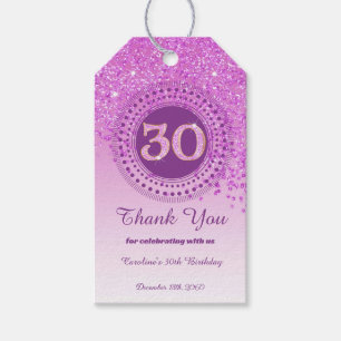 Moderne fallende rosa Glitter 30. Geburtstag Geschenkanhänger
