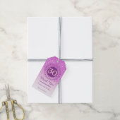 Moderne fallende rosa Glitter 30. Geburtstag Geschenkanhänger (Mit Garn)