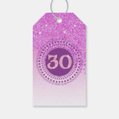 Moderne fallende rosa Glitter 30. Geburtstag Geschenkanhänger (Rückseite)